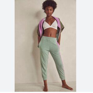 NEW  Free People Women's Blue Monday Fleece Jogger Pants Valley Girl Green 128J
